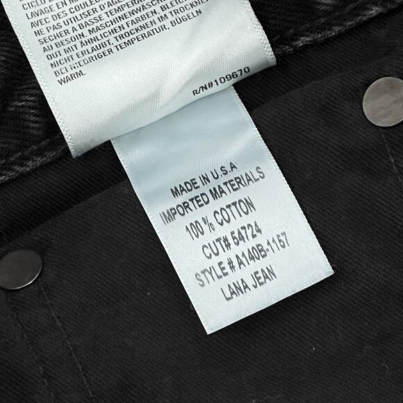 AGOLDE Lana Straight Leg Jeans Size 30 Black Distressed Disorder - Picture 5 of 6